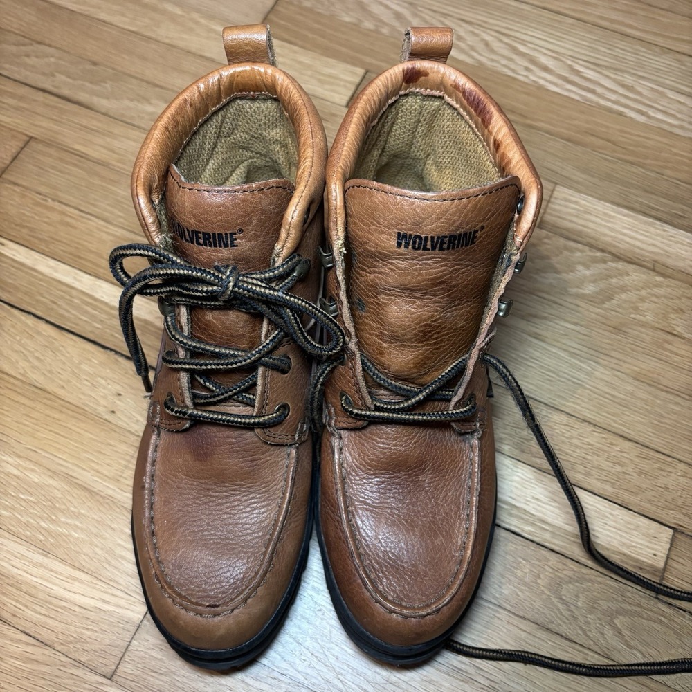 Wolverine Moc-Toe Chukka Shoe Men's 7 Brown Work boots Durable‎ Leather Lace Up - Picture 2 of 13